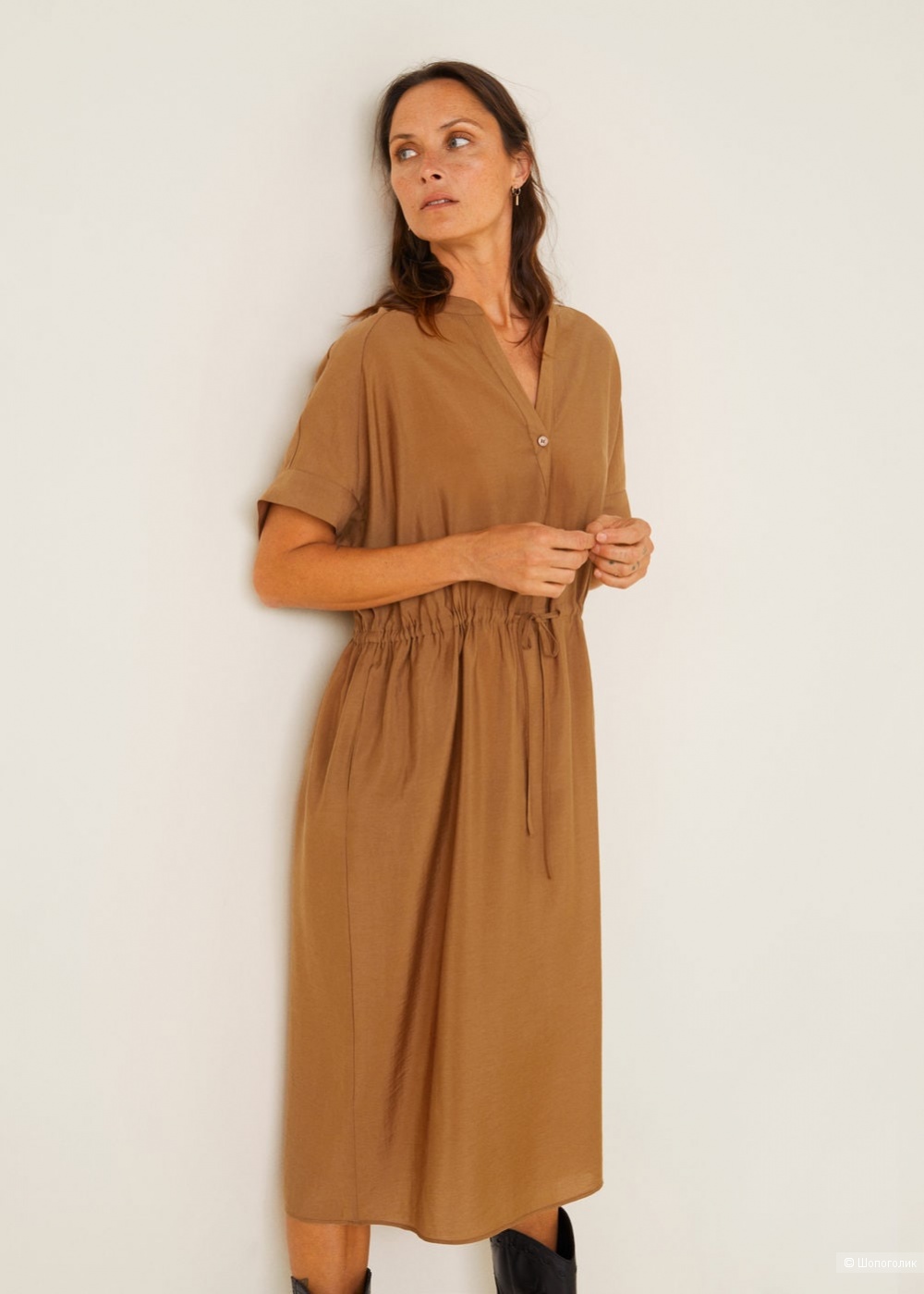 Платье из лиоцелла mango, оверсайз