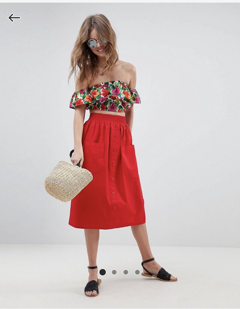 Юбка миди ASOS DESIGN, 12UK