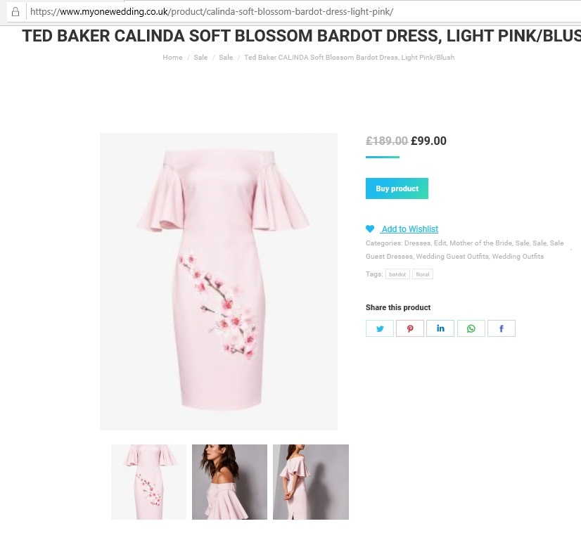 Платье Ted baker pink calinda, 50 размер