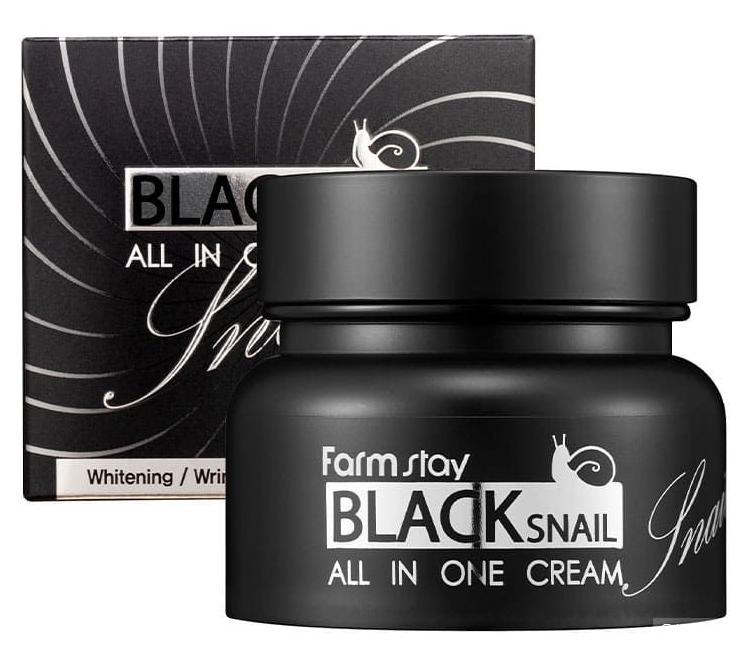 Многофункциональный крем с муцином черной улитки (100 мл) FARMSTAY Black Snail All In One Cream