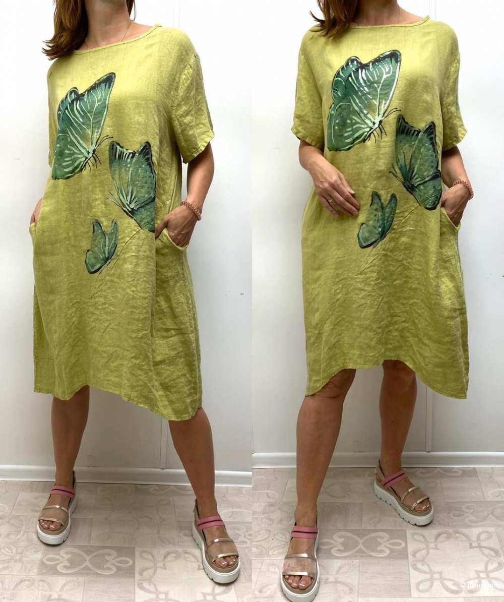 Платье лен Italy plus size Farfalle, 44-54