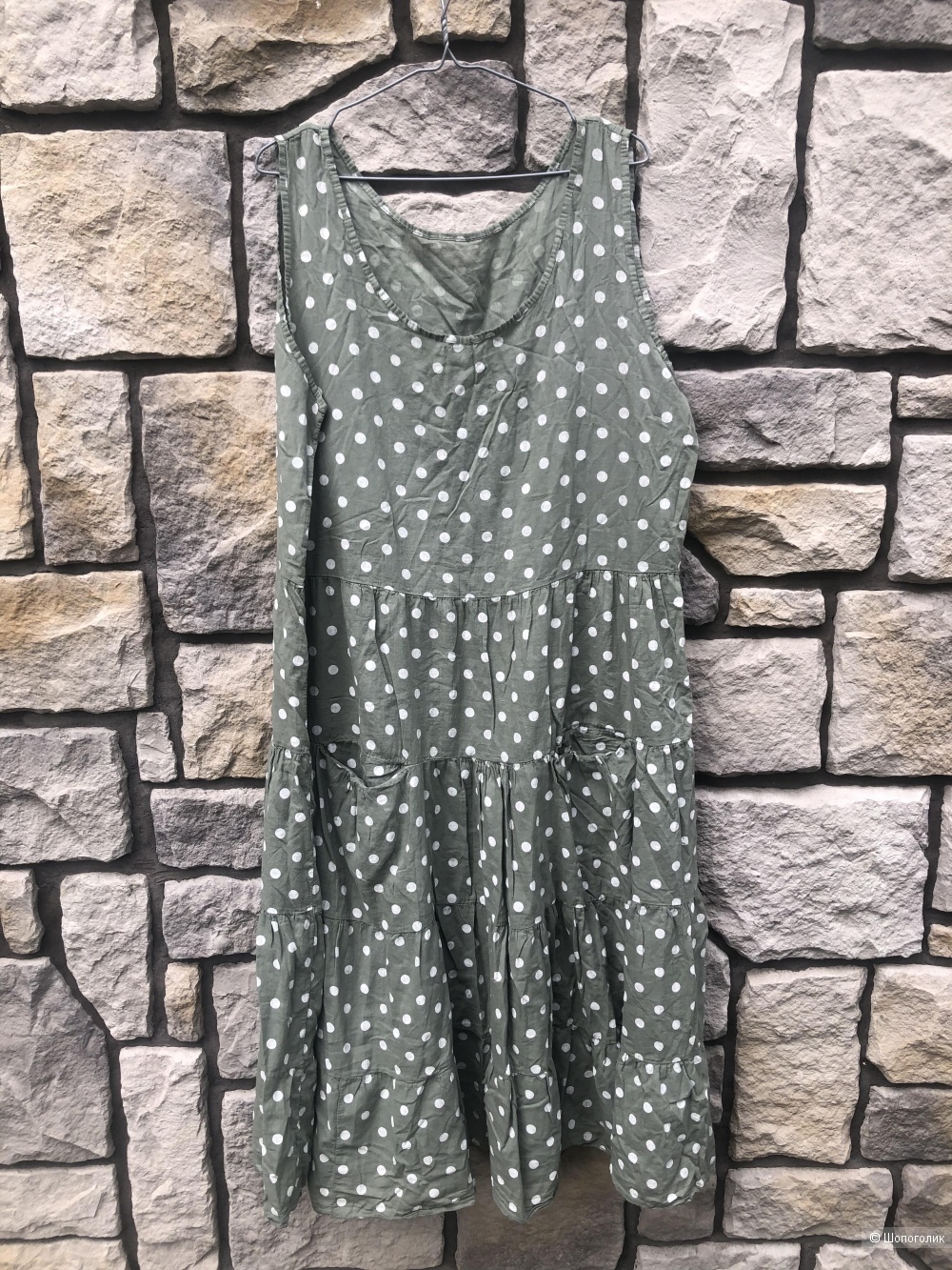 Платье сарафан Polka dot Italy olive, 48-56