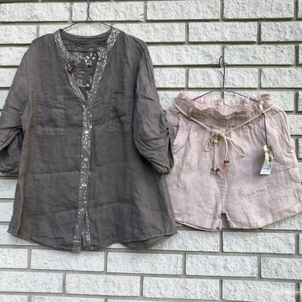 Комплект шорты Italy linen и футболка/рубашка , 42-54