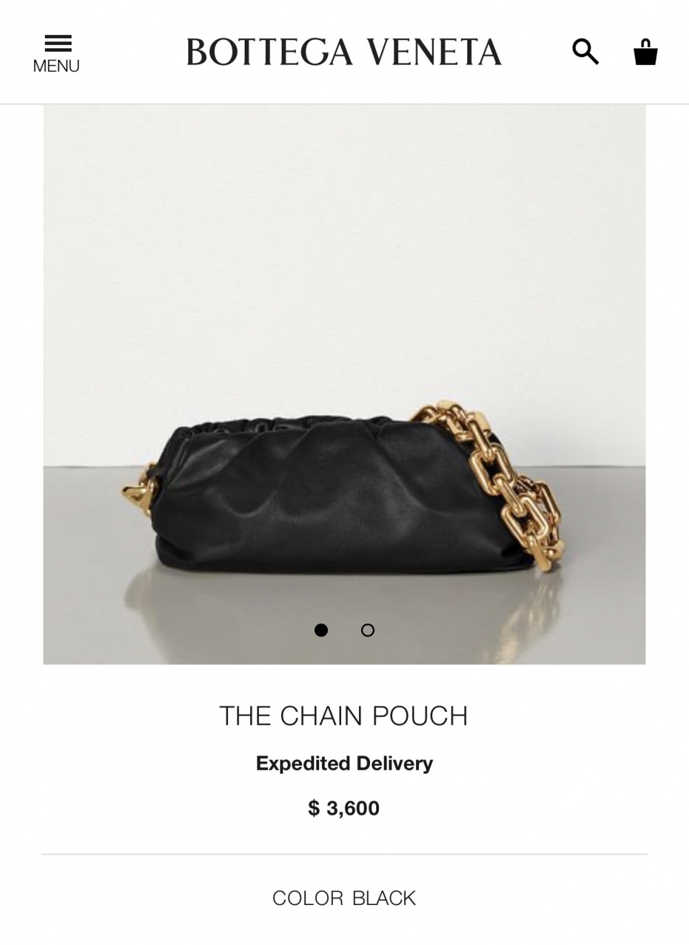 Сумка BOTTEGA VENETA chain pouch, one size