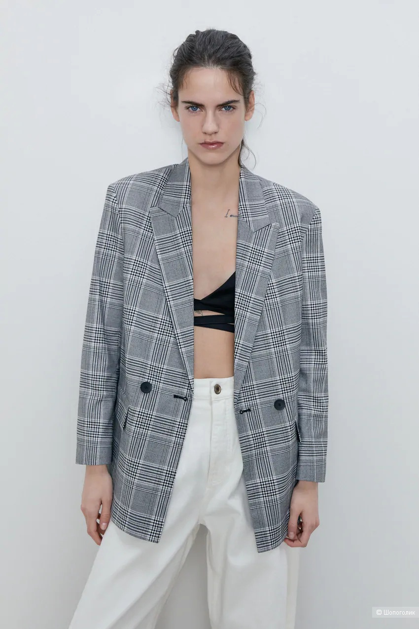 Пиджак в клетку ZARA, размер XS-S-М