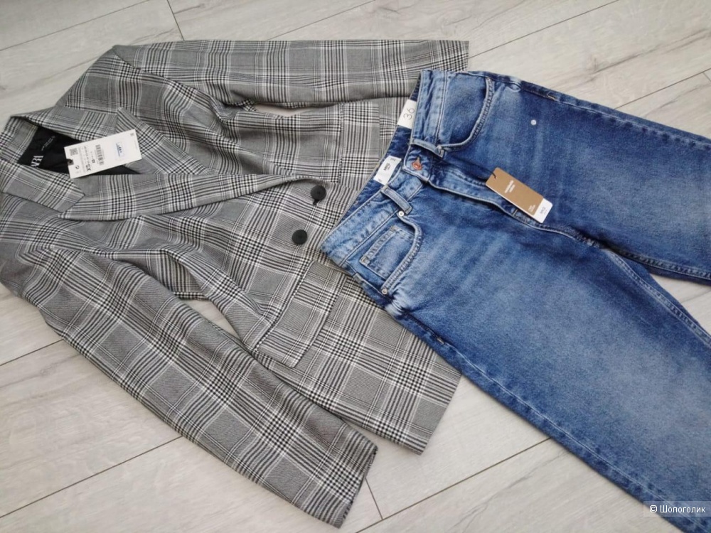 Пиджак в клетку ZARA, размер XS-S-М