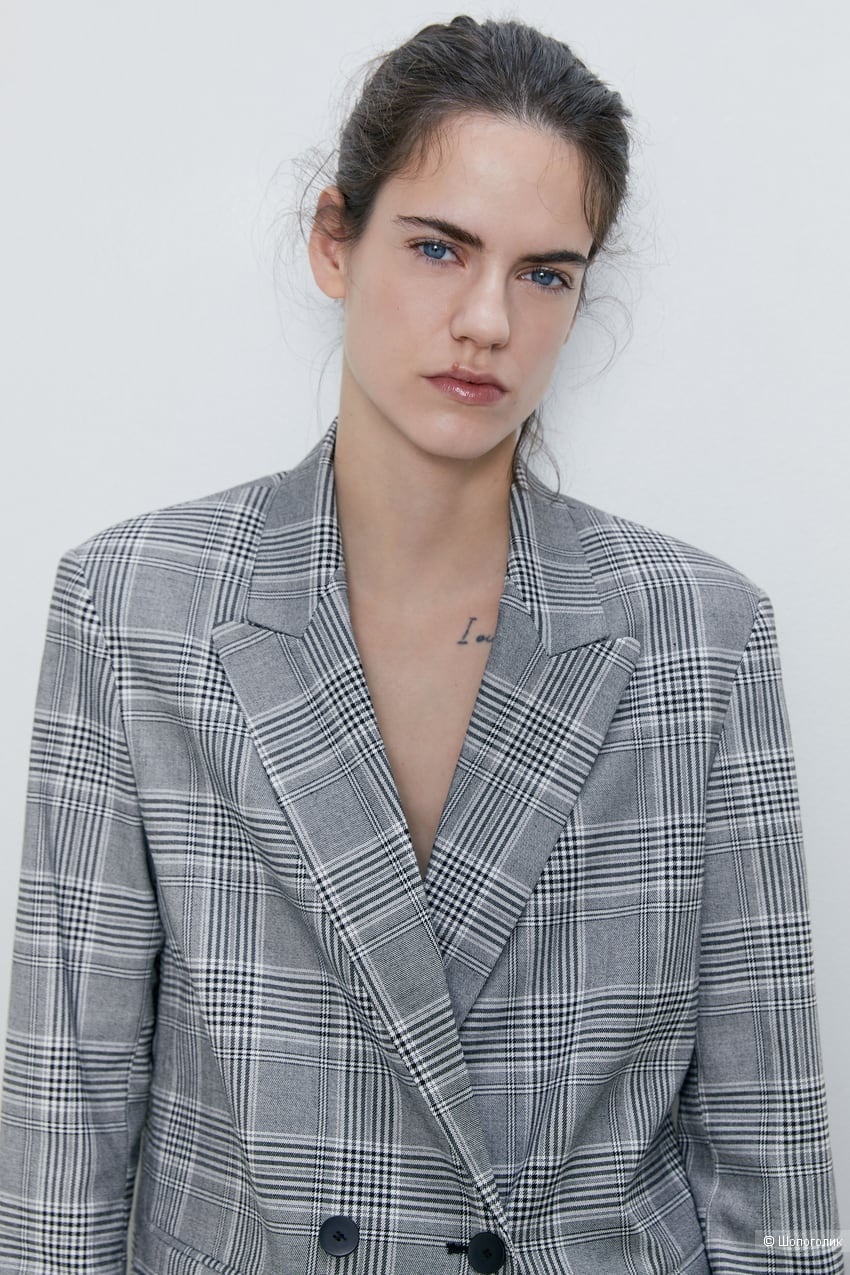 Пиджак в клетку ZARA, размер XS-S-М