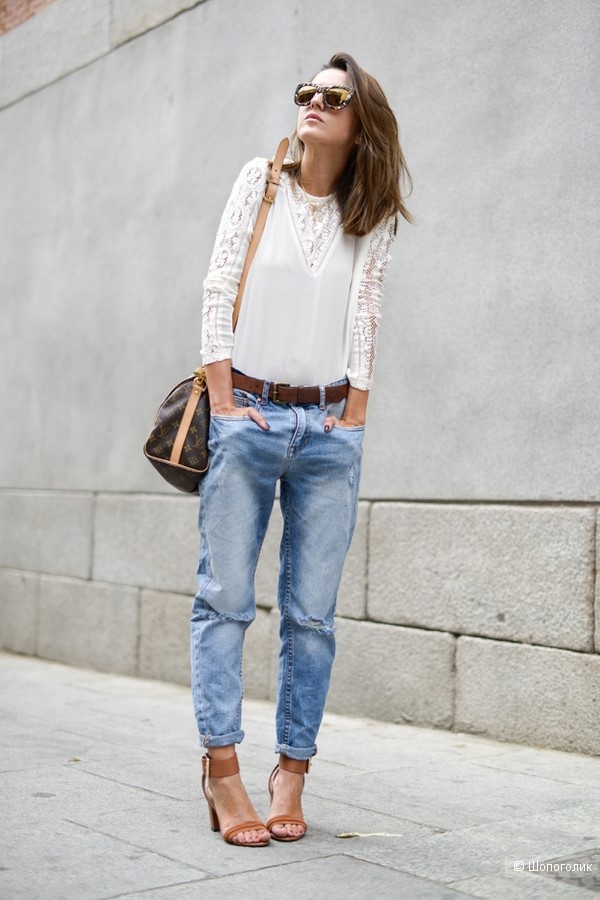 Сэт джинсы Tommy Hilfiger + гипюровый топ Victoria Secret, размер 44-46