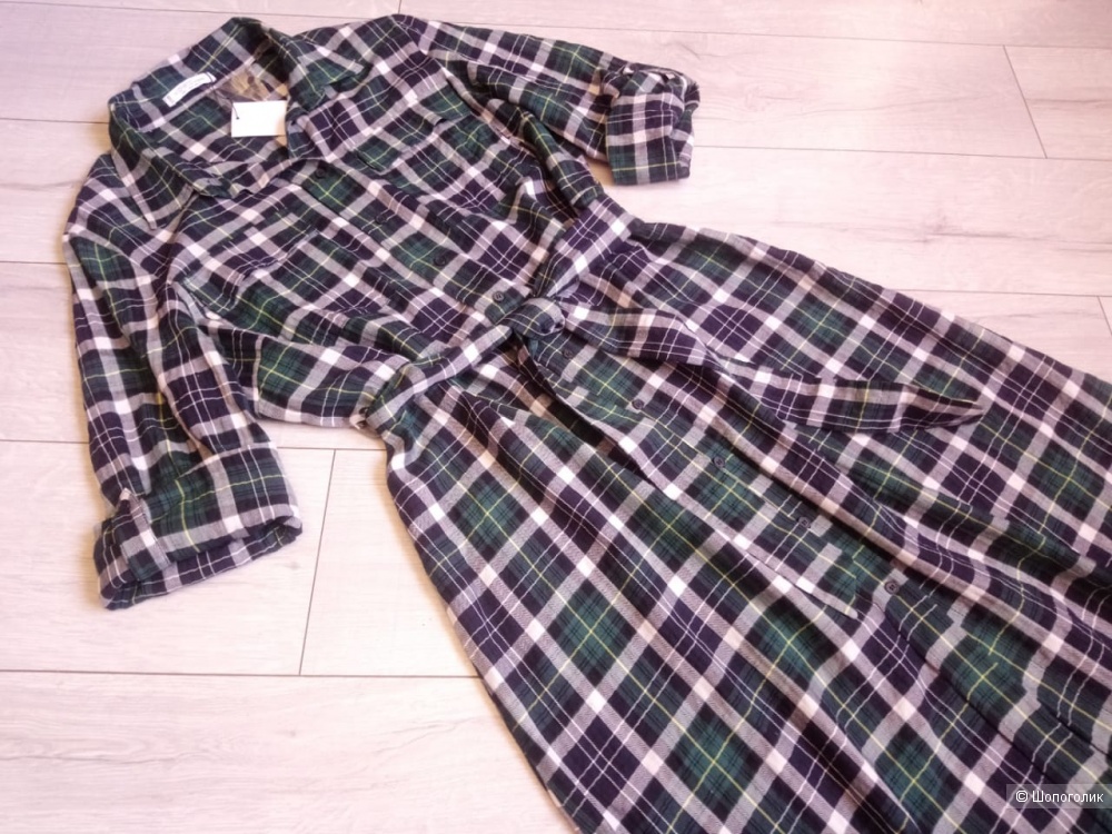 Хлопковое платье- рубашка mango, размер росс 52-54