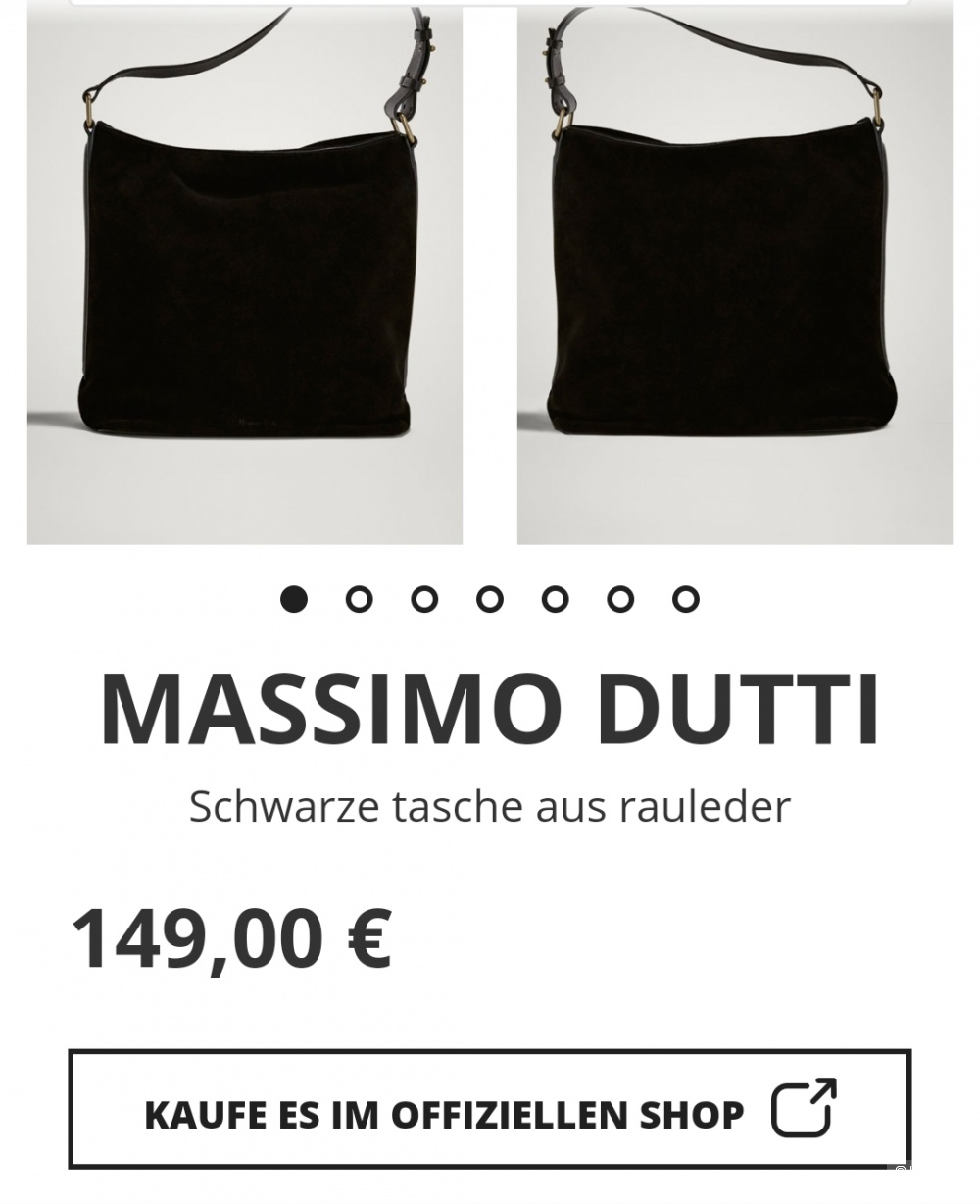 Сумка кожа+ замша,  Massimo Dutti, one size