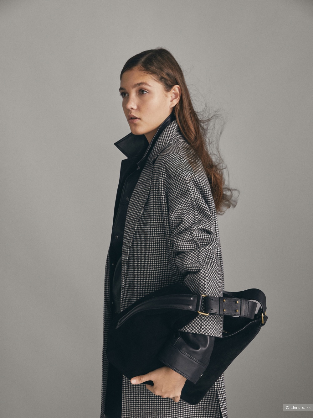 Сумка кожа+ замша, Massimo Dutti, one size