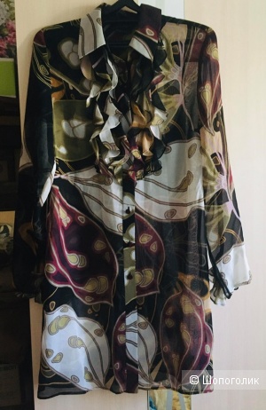 Платье-рубашка шелковая Luisa Spagnoli размер L