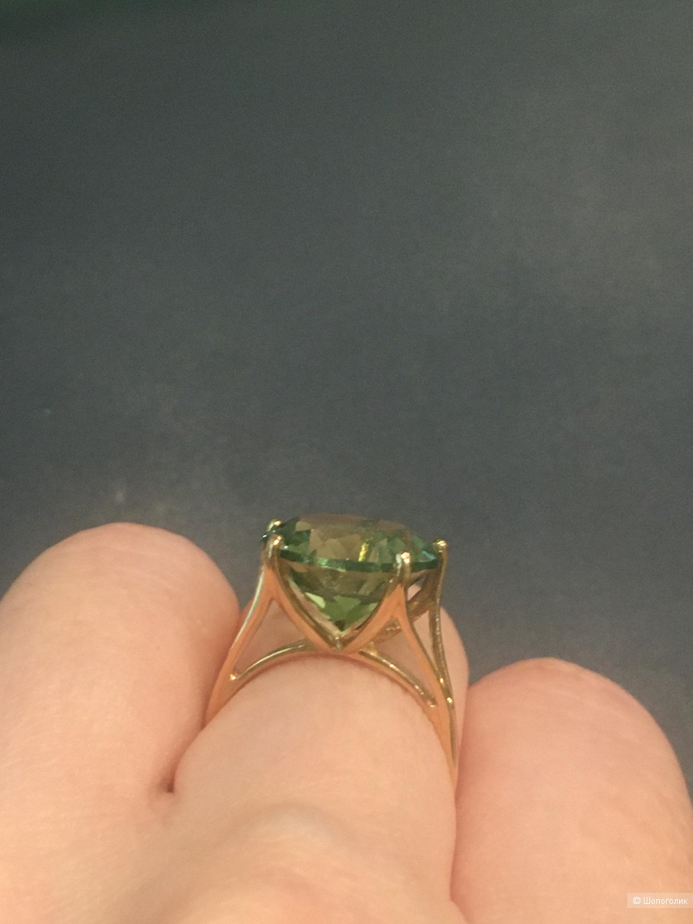 Золотое кольцо с аметистом 16 размер