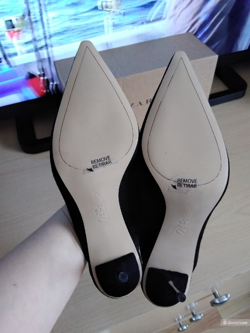 Мюли из натуральной замши Zara. Размер: 36.