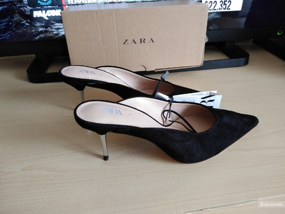 Мюли из натуральной замши Zara. Размер: 36.