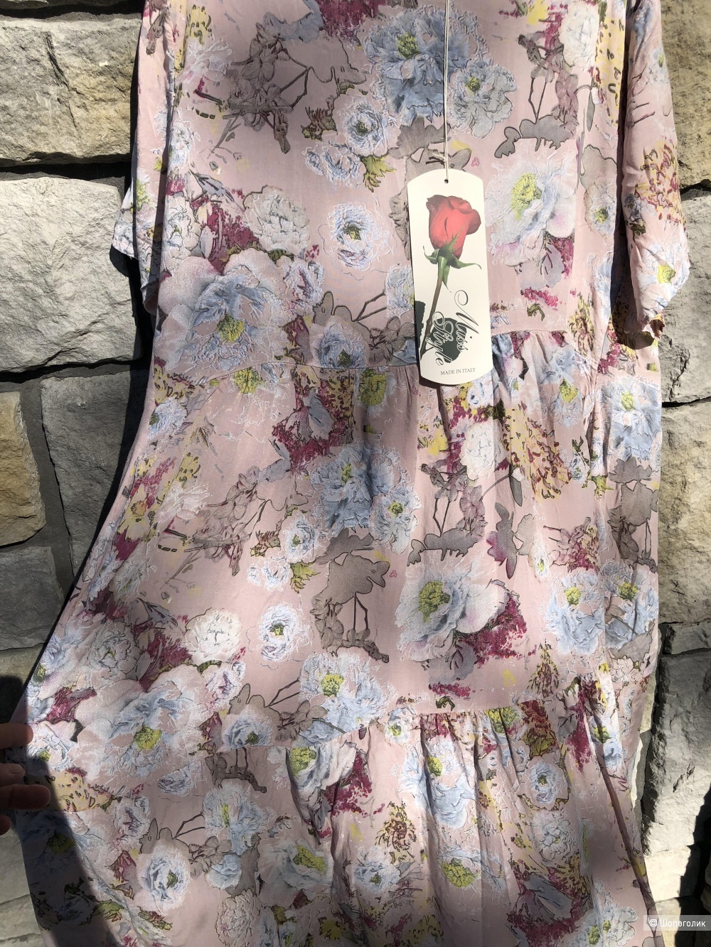 Платье штапель Италия Plus size Rose pastello, 44-54