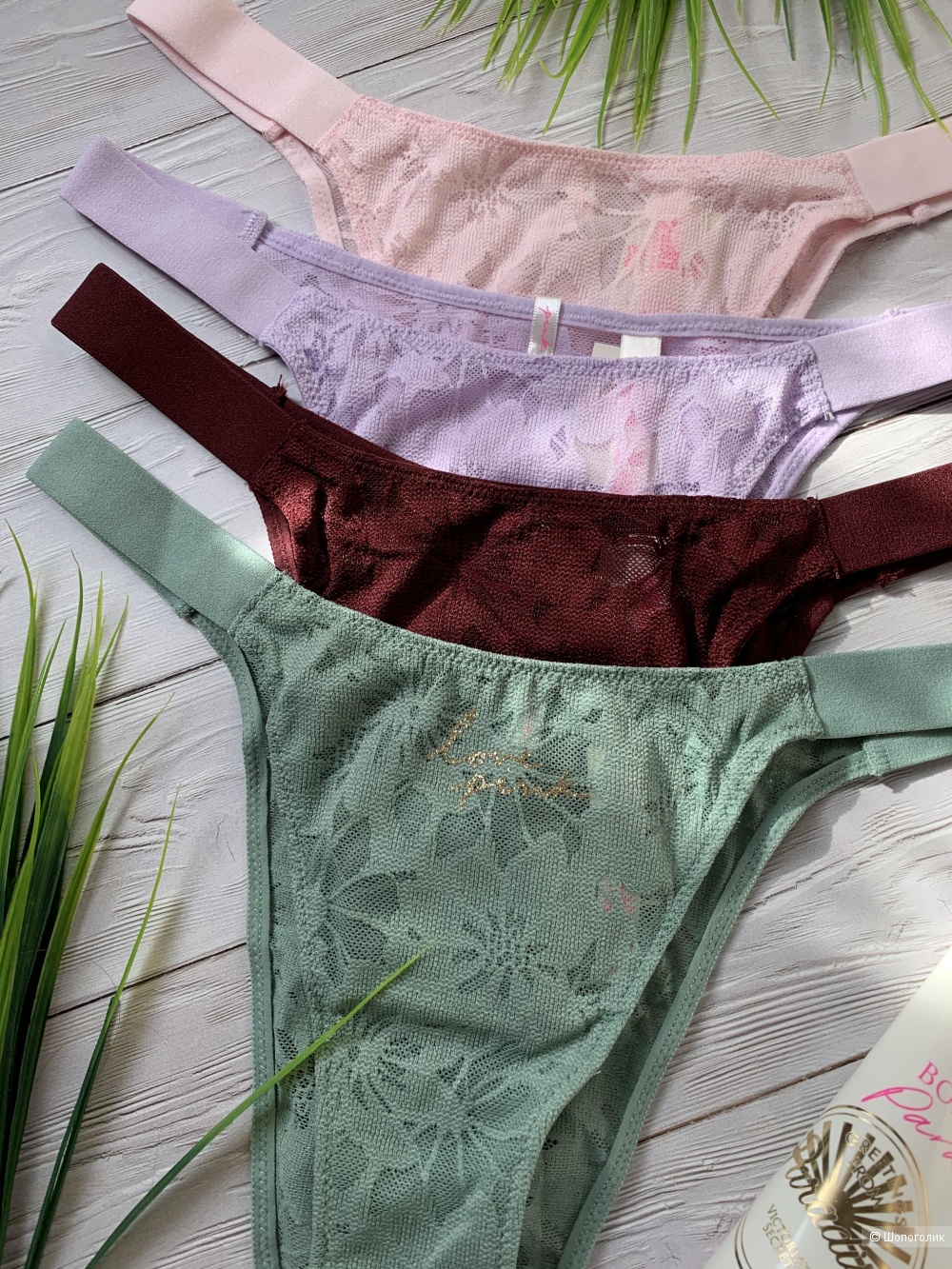Кружевные бразилианы Victoria’s Secret, набор из 4 штук, S