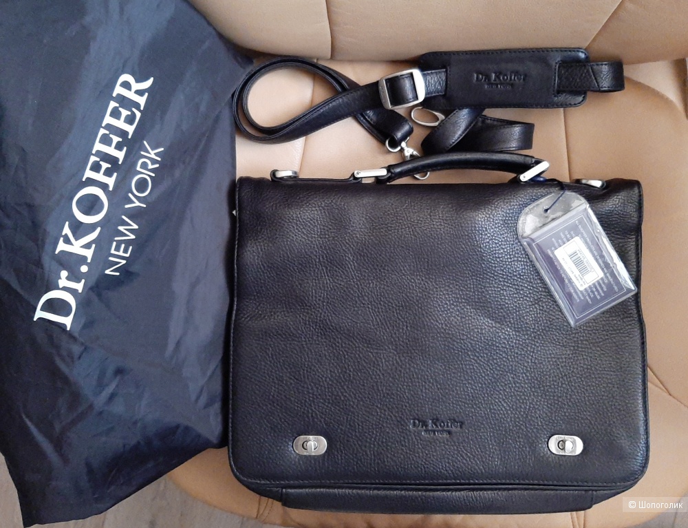 Кожаный портфель Dr.Koffer NEW YORK с плечевым ремнём