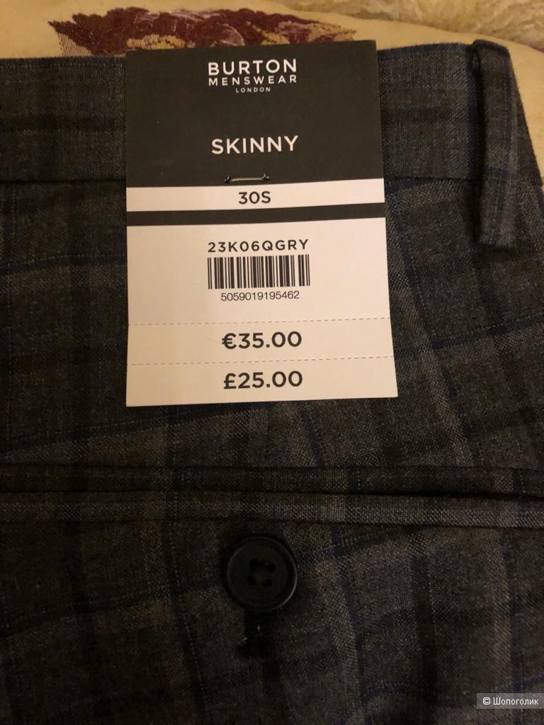 Брюки скинни в клетку Burton Menswear, размер 30/30
