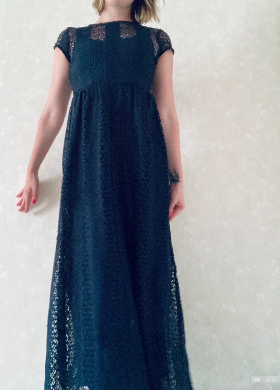 Синее платье в пол, Zara, S