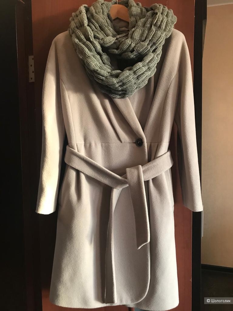 Демисезонное пальто kroyyork светло-серый р-р 46-48  вместе со снудом