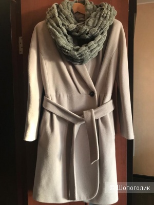 Демисезонное пальто kroyyork светло-серый р-р 46-48  вместе со снудом