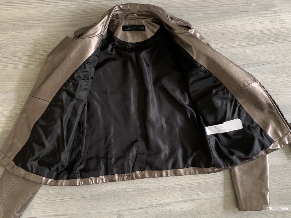 Кожаная куртка Zara Woman, р.40