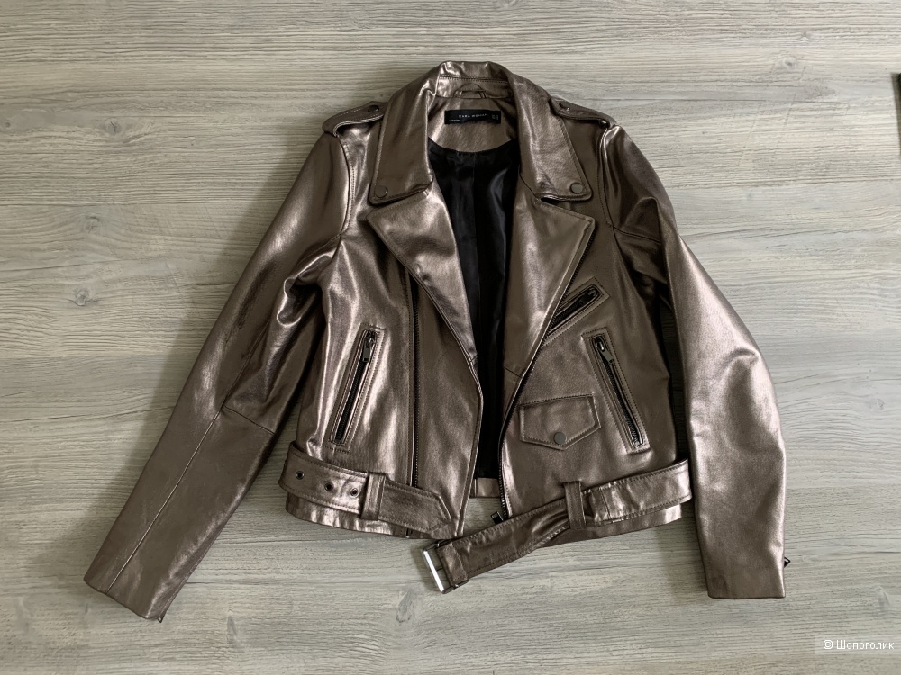 Кожаная куртка Zara Woman, р.40