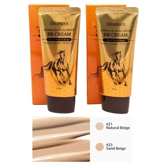 Пробник 21 тонн ББ крем с лошадиным жиром Deoproce Horse Oil Hyalurone BB cream