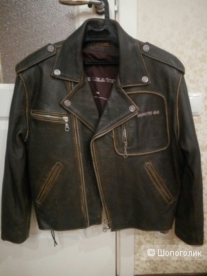Мужская  кожаная куртка + жилетка ROUTE 66 48-50  размер