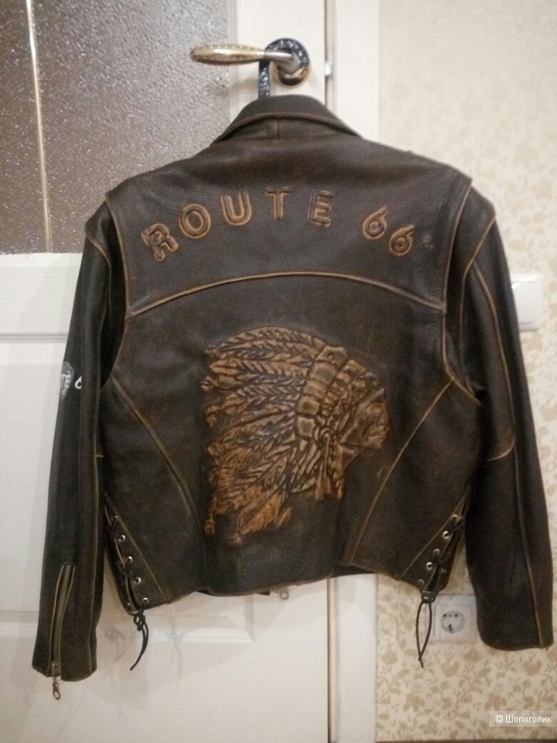 Мужская  кожаная куртка + жилетка ROUTE 66 48-50  размер
