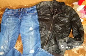 Сэт Oggi man куртка кожа и джинсы 46 размер