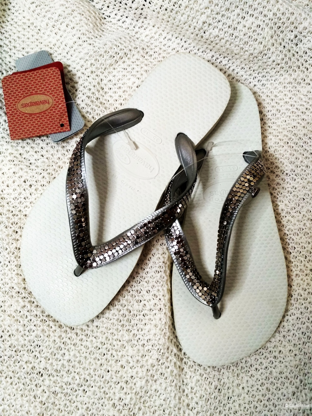 Шлепки сланцы Havaianas кастомизированные 35-36 размер