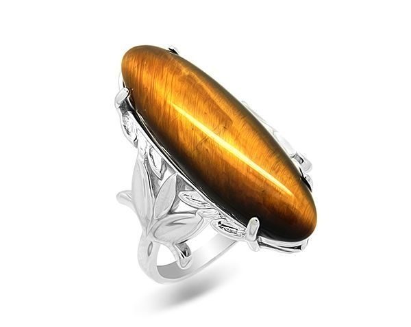 Ювелирный набор из серебра 925 пробы с тигровым глазом, evora, 18.5