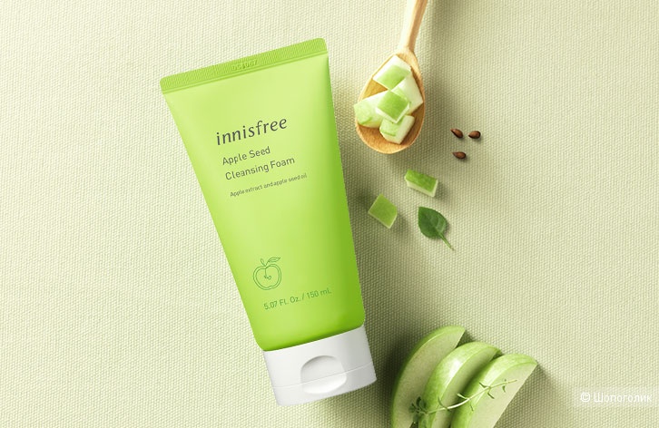 INNISFREE APPLE SEED CLEANSING FOAM Глубоко очищающая пенка с экстрактом яблока и витамином С, 150мл