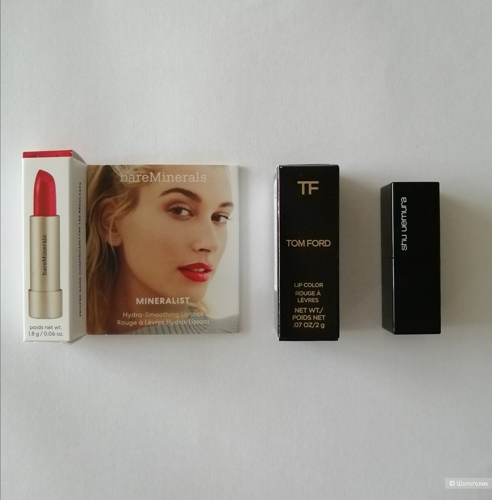Набор красных помад Tom Ford, Shu uemura, Bare minerals