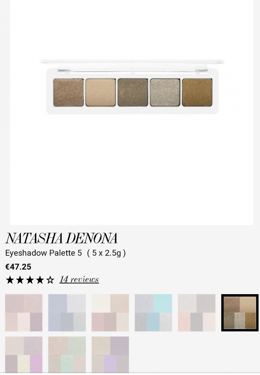 Тени Natasha Denona palette 9 5 цветов