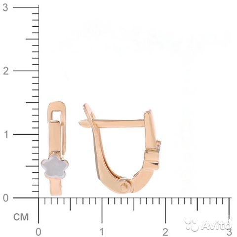 Серьги из красного/белого золота 585 пробы.