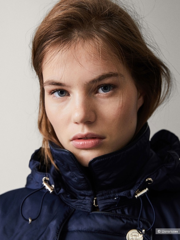 Стеганый пуховик-тренч Massimo Dutti S-M