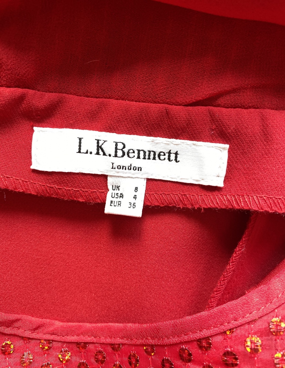Платье красное L.K. Bennett размер 46-48