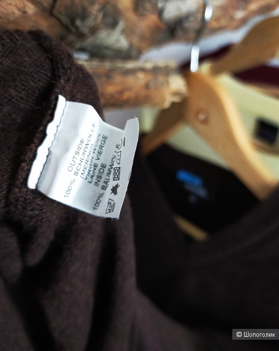 Шерстяной пуловер Sashs, цвет коричневый, размер 56 ( S, M, L, XL )