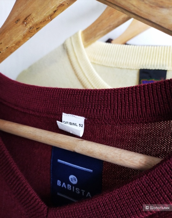 Шерстяной пуловер Babista, цвет марсала, размер 52 ( M, L, XL, XXL )