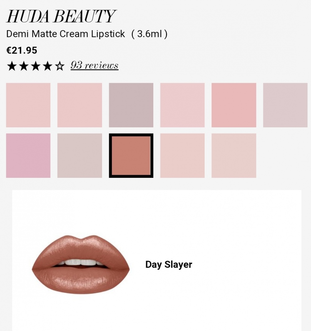 HUDA BEAUTY Demi matte cream lipstick 3,6 ml