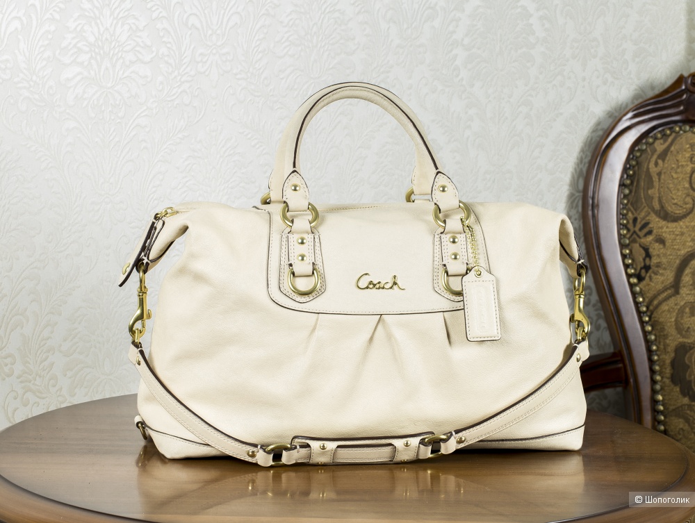 Сумка Coach женская (Ashley-тоут, ivory), medium.