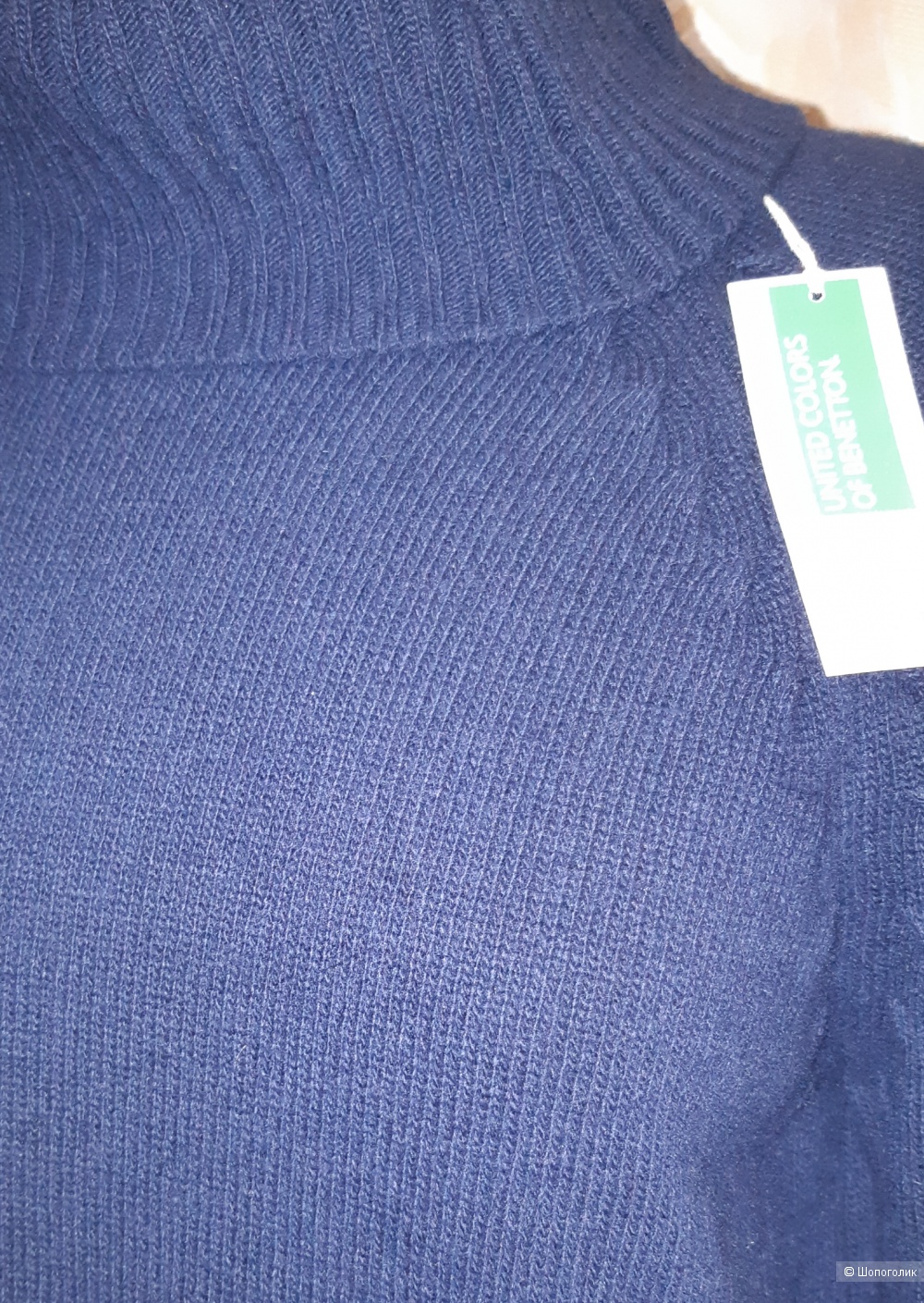 Новый шерстяной свитер-водолазка benetton, размер l