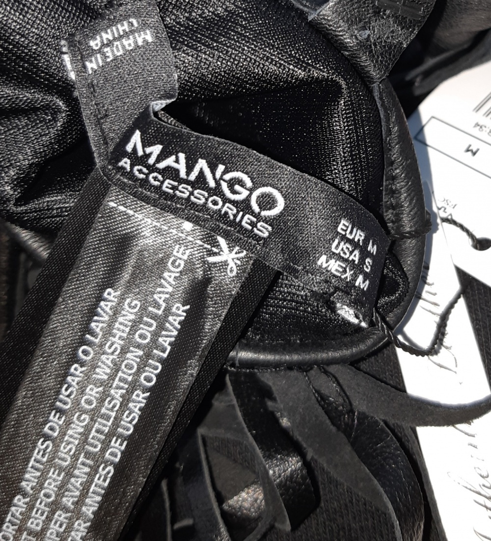 Кожаные перчатки mango, размер m