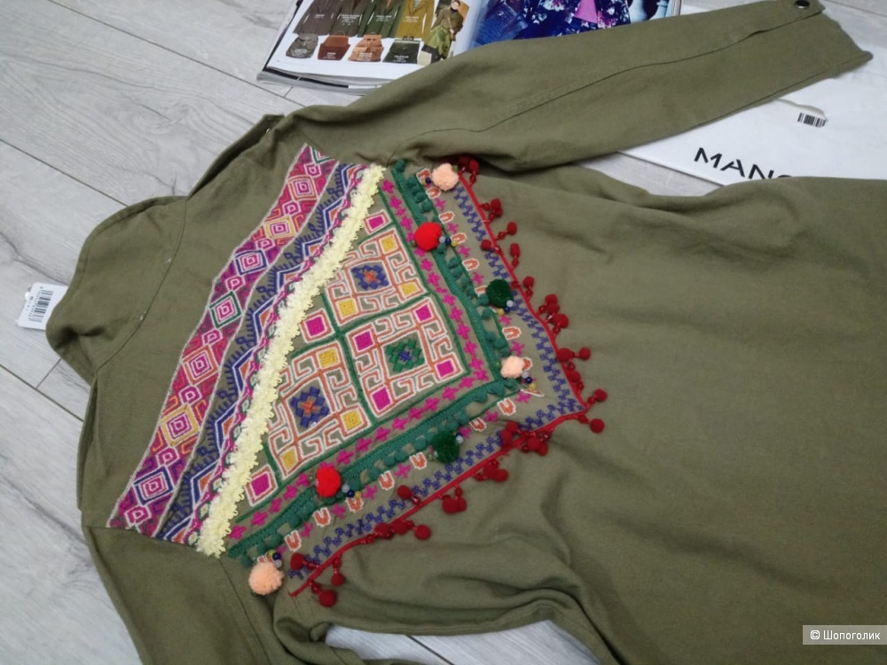 Верхняя рубашка- куртка с вышивкой mango, размер M/L