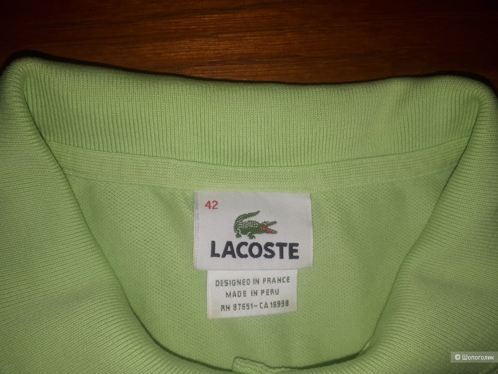 Lacoste женское поло мятного цвета. Размер евро 42 (наш  48).
