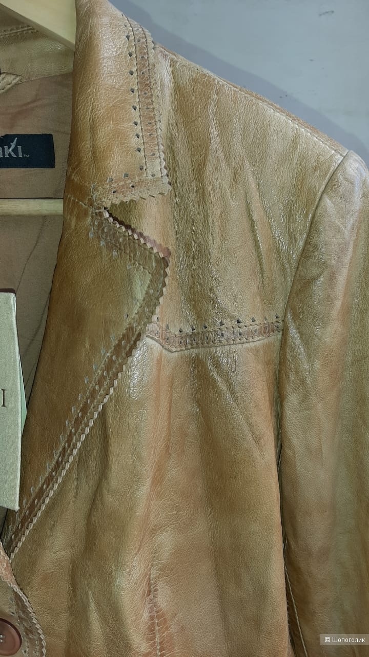 Куртка-жакет кожаная Saki, европейский 40, на 46
