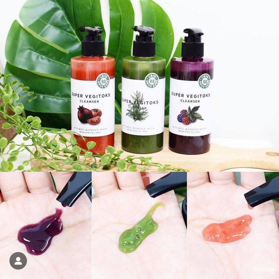 Набор миниатюр детокс гелей Chosungah Byvibes Wonder Bath Super Vegitoks Cleanser Mini Set